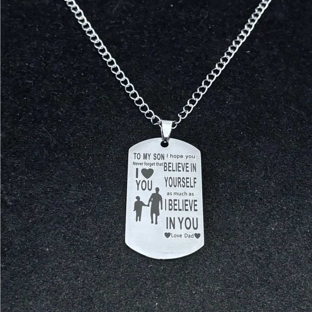 Men’s inspirational military dog tag Necklace